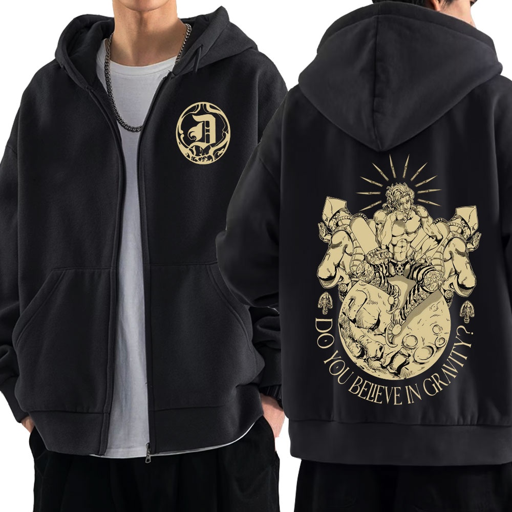 Men'S Fashion Zipper Hoodie - Anime Jojo Bizarre Adventure Zipper Hoodies