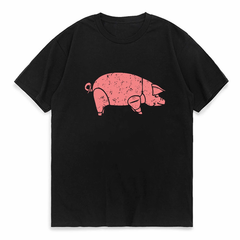 Men'S Fashion Pink Shirt - Pig Pink Floyd Animals print Graphic