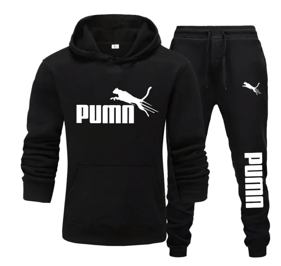 Mens Fashion Suits - New men's hooded sweatshirt + trousers