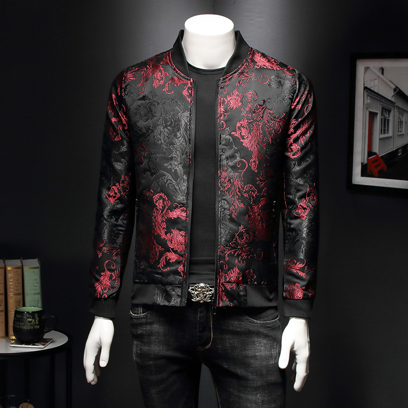 Mens Fashion Bomber Jacket - Paisley Pattern Floral Jacket Men 2020