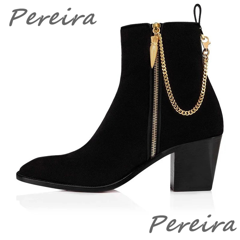 Men'S Fashion Necklaces - Men Suede Ankle Boots Gold Chain