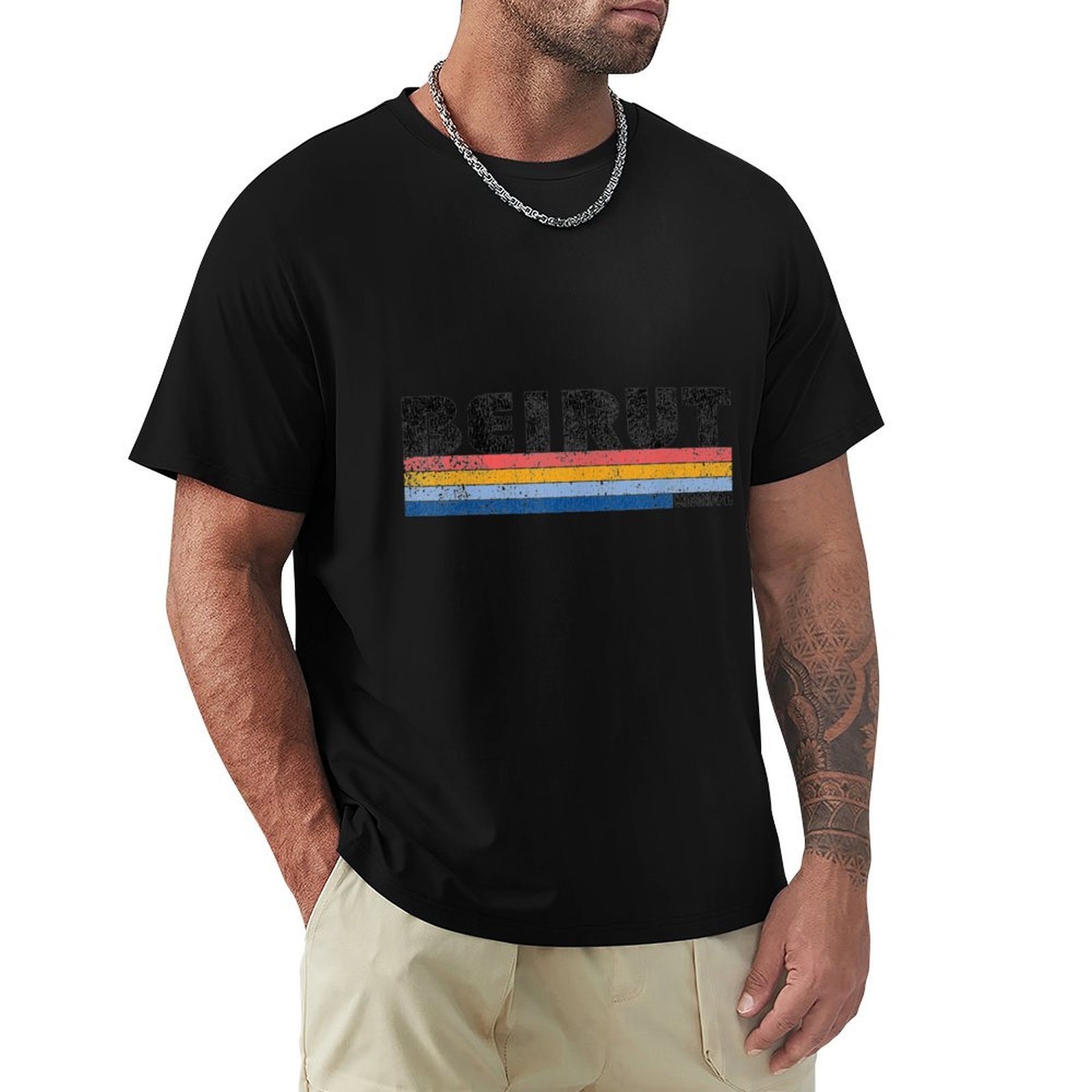 Mens Fashion In 1980S - Beirut Lebanon Vintage 1980s Style T-Shirt