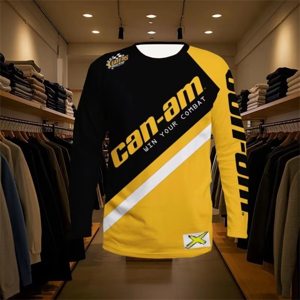 Mens Fashion Wear - Motorcycle Racing Long Sleeve Round Neck