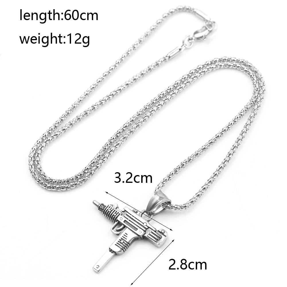 Punk Uzi Pistol Machine Gun Ne - Men'S Fashion Necklaces review and price
