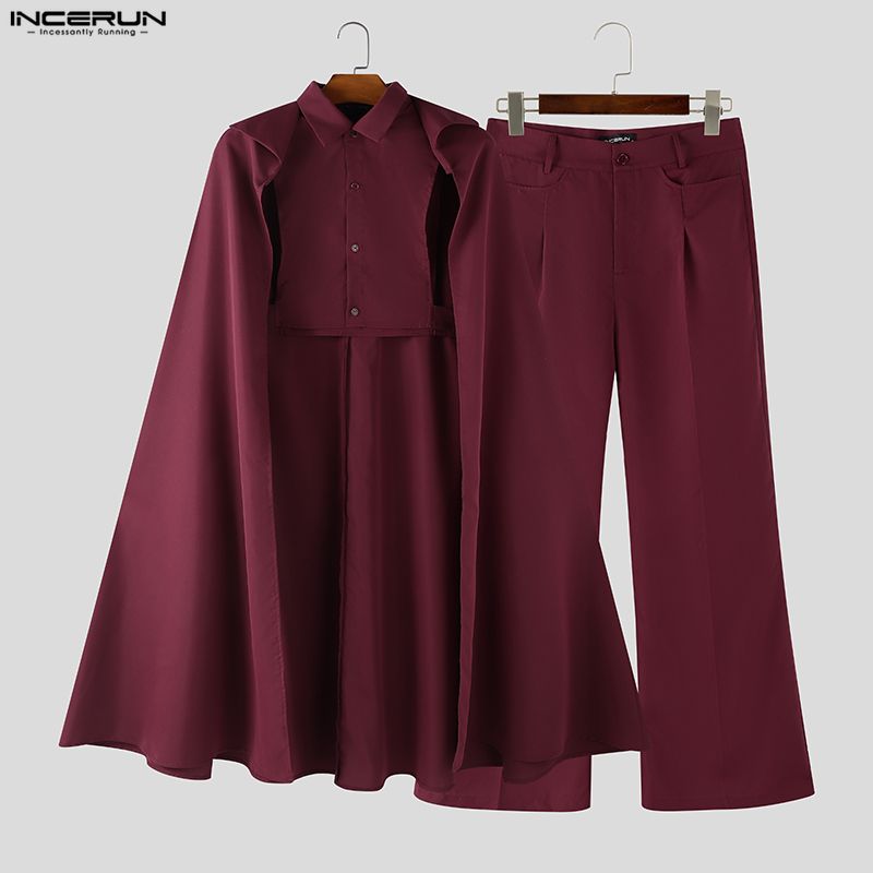 INCERUN Men Sets Solid Color L - Mens Fashion Suits review and price