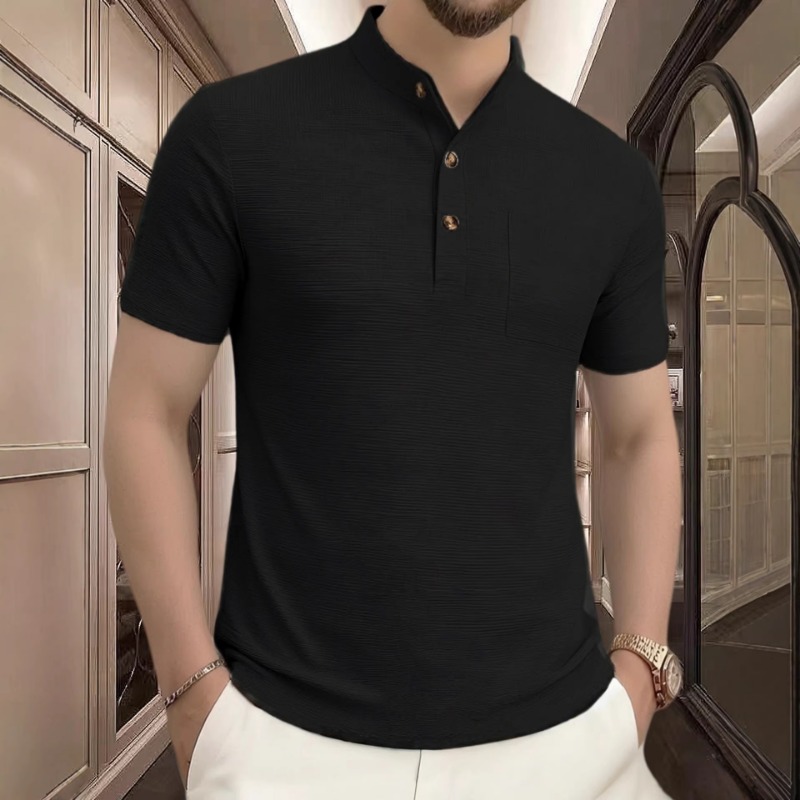 Men's Summer Casual Henley Nec - Mens Fashion Wear review and price