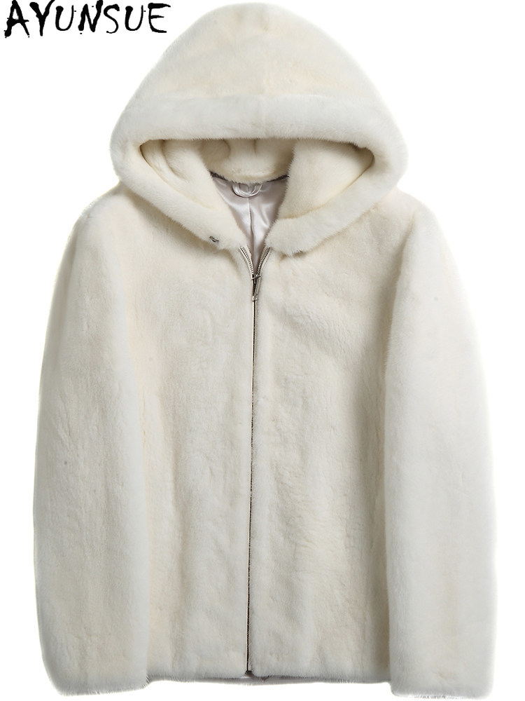 AYUSNUE Natural Mink Coat Men  - Men'S Fashion Zipper Hoodie review and price