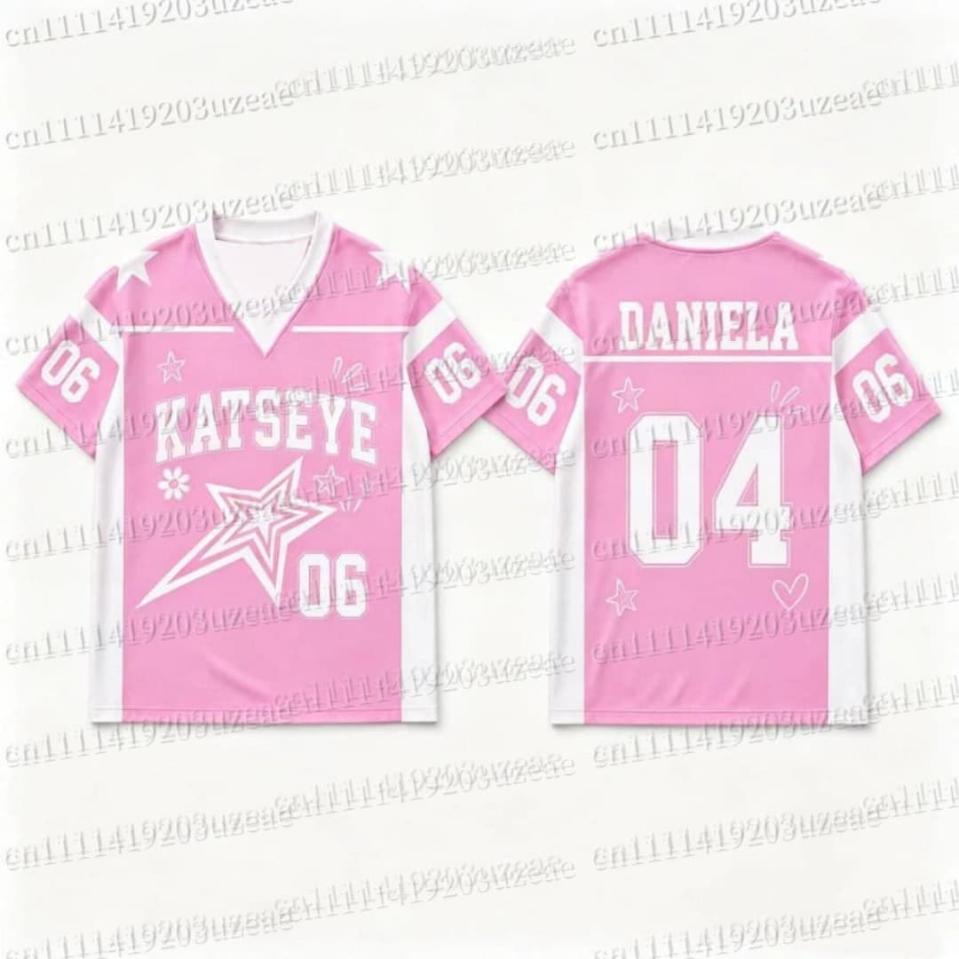 KATSEYE Pink Star Graphic T Sh - Men'S Fashion Pink Shirt review and price