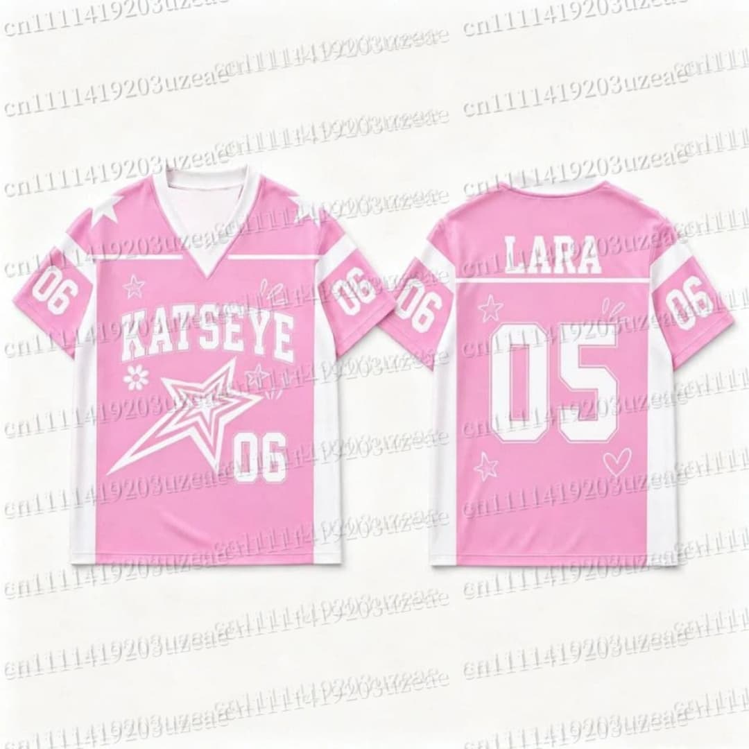 KATSEYE Pink Star Graphic T Sh - Men'S Fashion Pink Shirt review and price