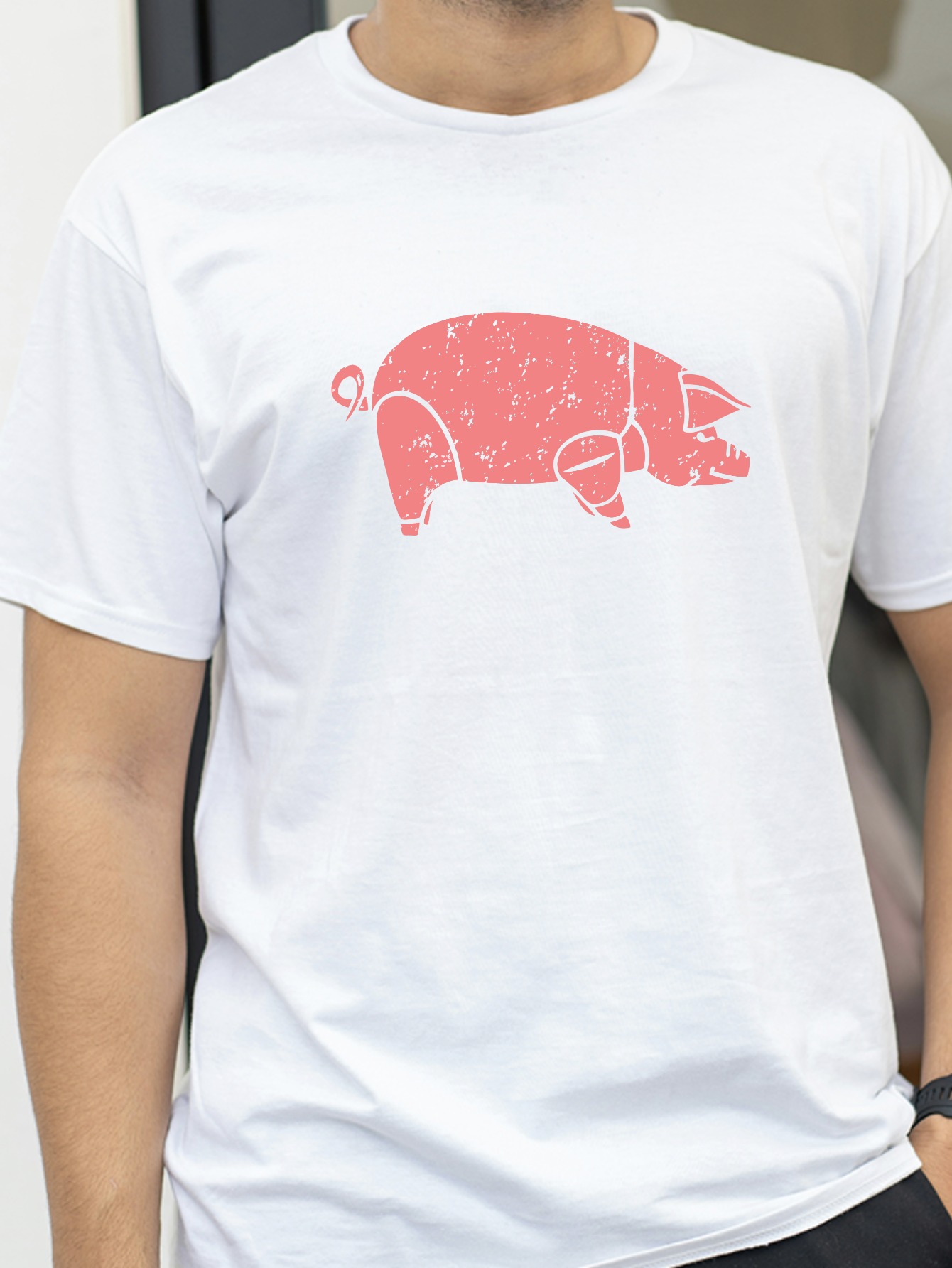 Pig Pink Floyd Animals print G - Men'S Fashion Pink Shirt review and price
