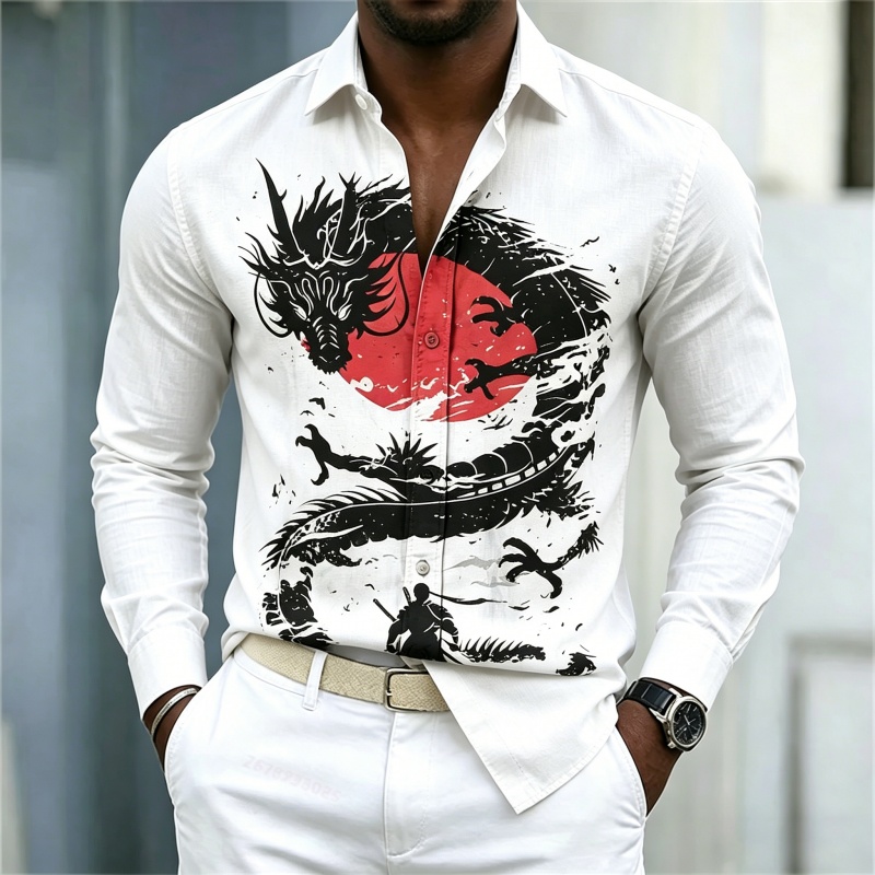 2026 New Men's Shirt White Bla - Mens Fashion Wear review and price