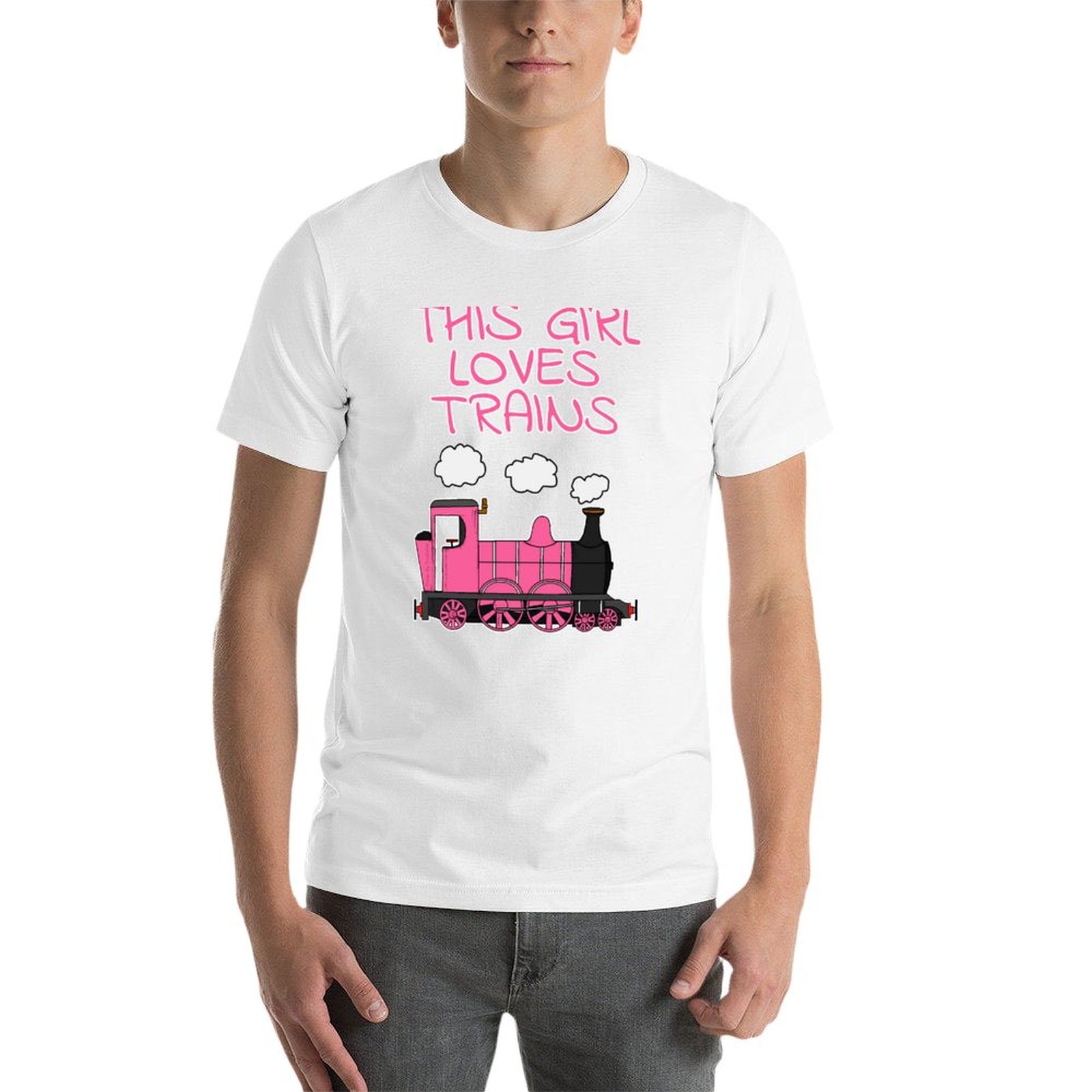 This Girl Loves Trains, Pink S - Men'S Fashion Pink Shirt review and price