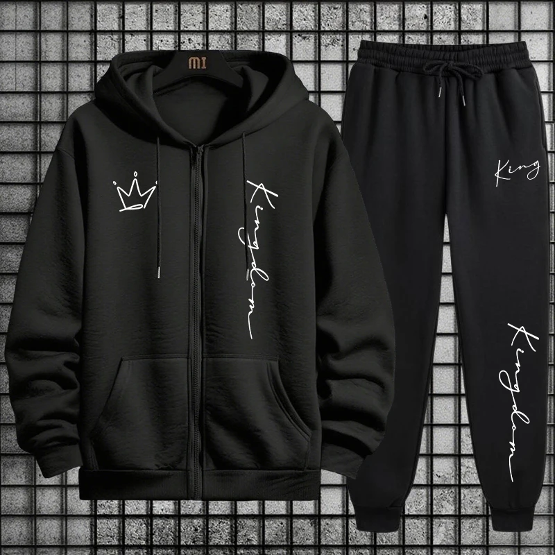 King Letter Print Hoodie and S - Men'S Fashion Zipper Hoodie review and price
