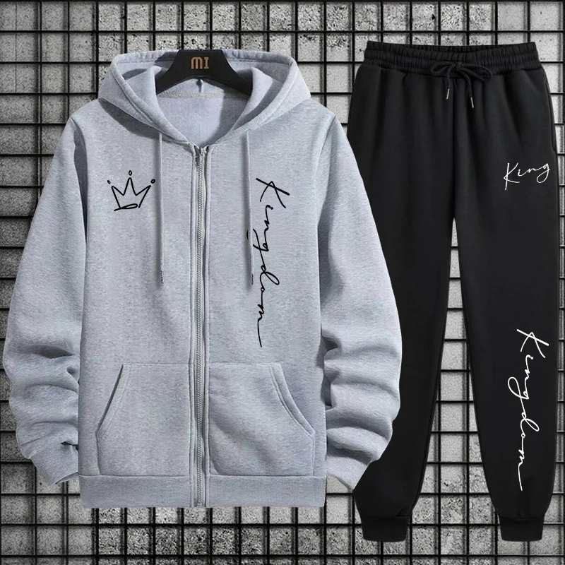 King Letter Print Hoodie and S - Men'S Fashion Zipper Hoodie review and price