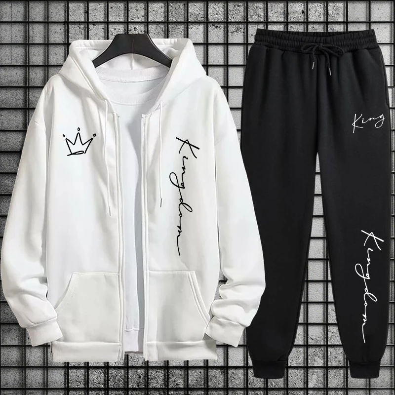 King Letter Print Hoodie and S - Men'S Fashion Zipper Hoodie review and price