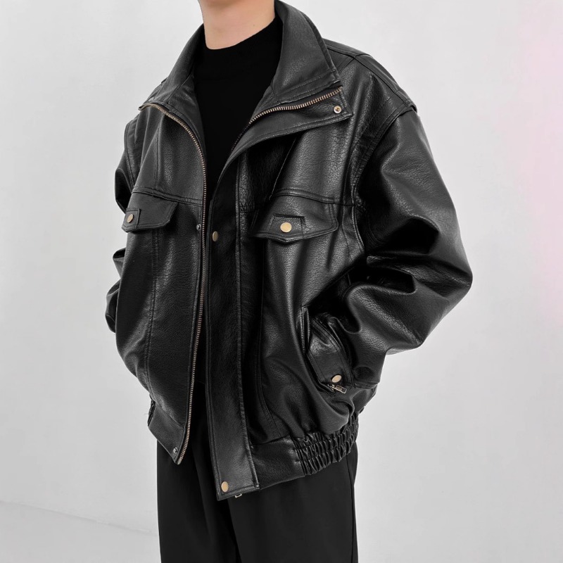 American Vintage Faux Leather  - Mens Fashion Bomber Jacket review and price