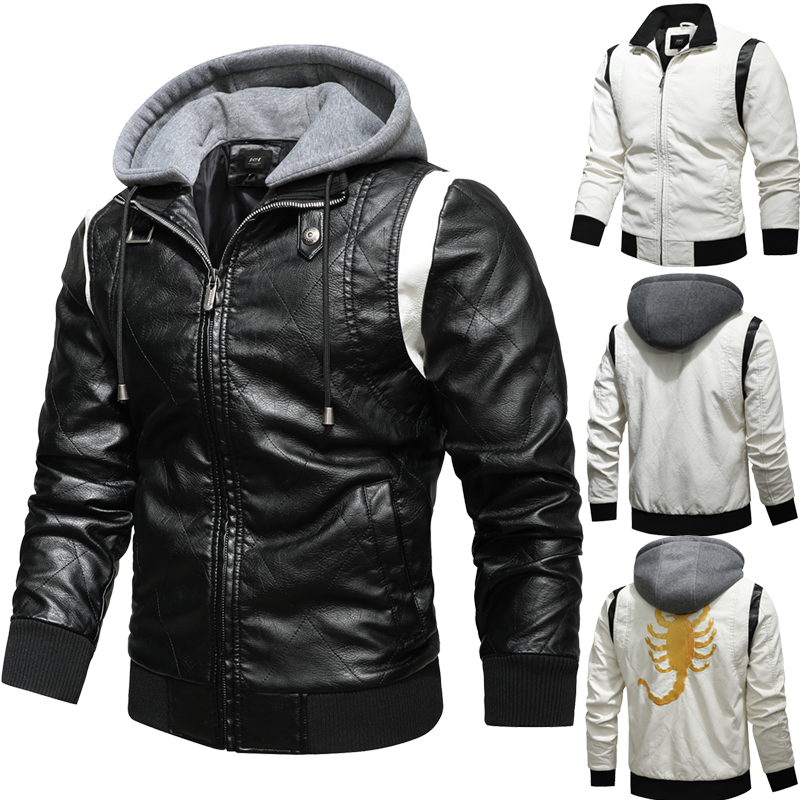 Autumn Winter Bomber Leather J - Mens Fashion Bomber Jacket review and price