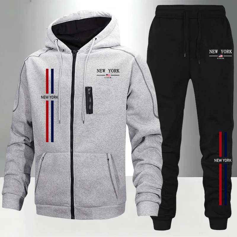 Men's Set/Coat/Pants Autumn Wi - Men'S Fashion Zipper Hoodie review and price