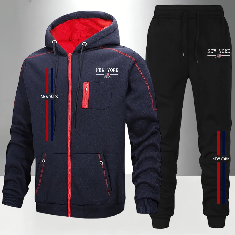 Men's Set/Coat/Pants Autumn Wi - Men'S Fashion Zipper Hoodie review and price