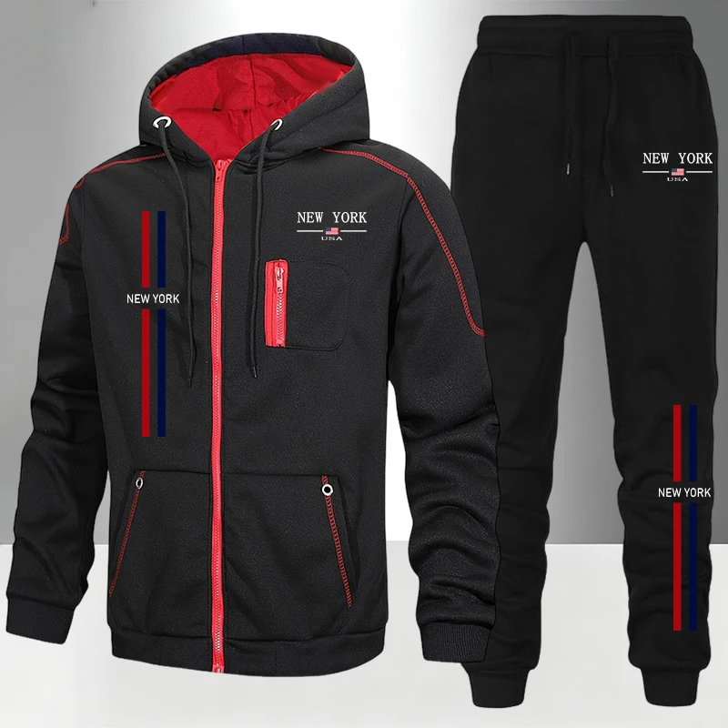 Men's Set/Coat/Pants Autumn Wi - Men'S Fashion Zipper Hoodie review and price