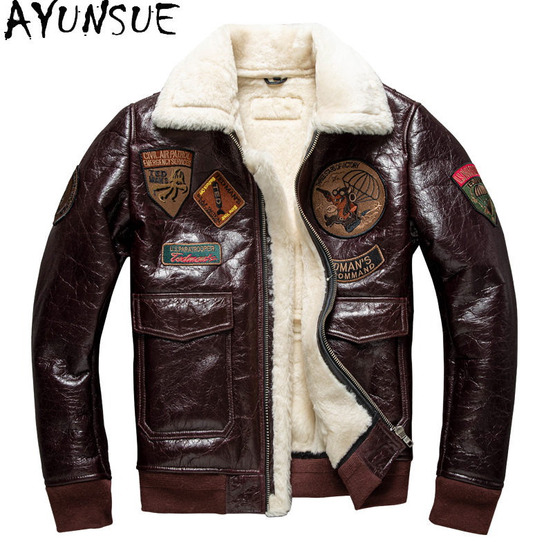 AYUNSUE Winter Leather Jacket  - Mens Fashion Bomber Jacket review and price