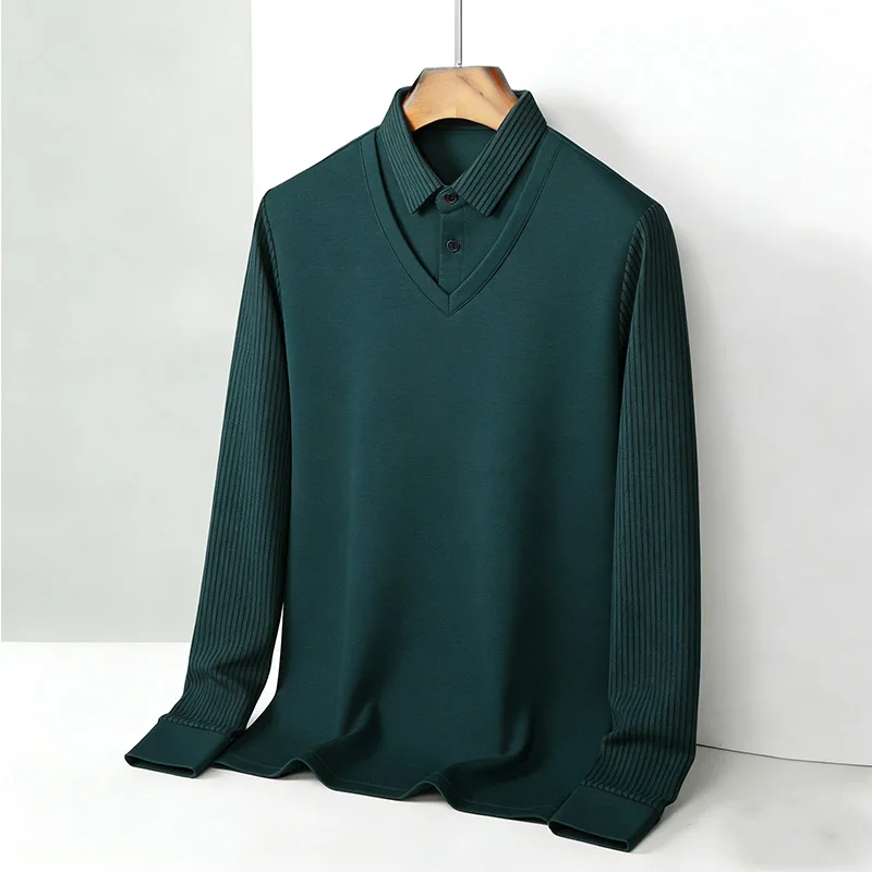 Men's Fake Two Piece Shirt Col - Mens Fashion Wear review and price