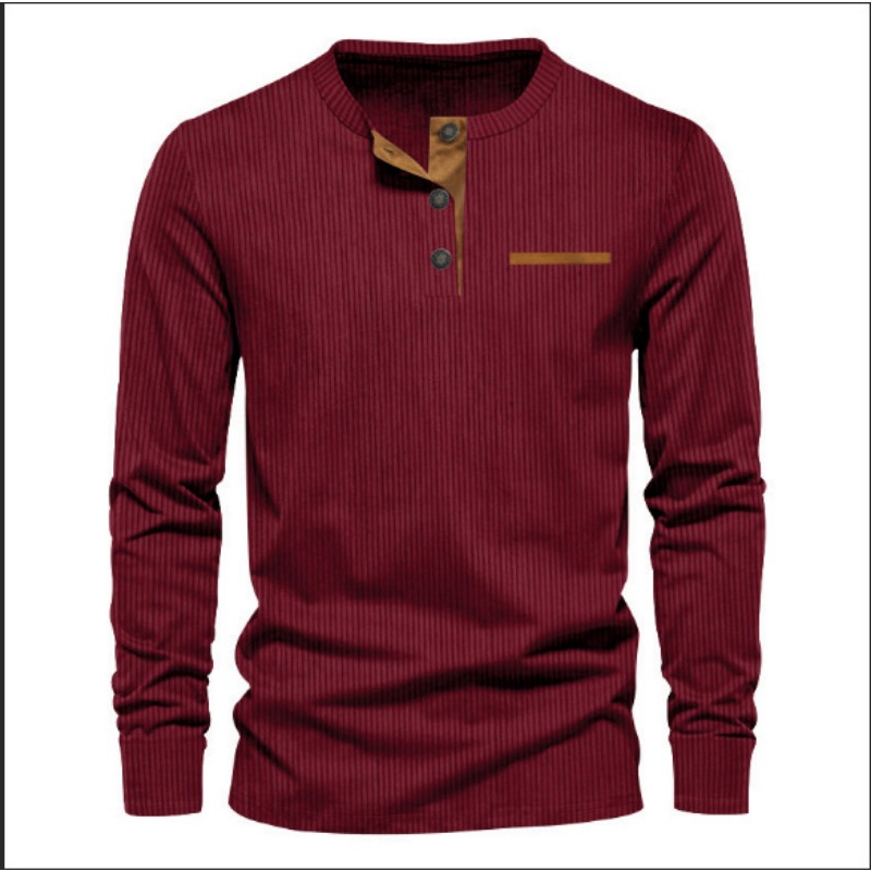 Men's Corduroy Henley Neck Lon - Mens Fashion Wear review and price